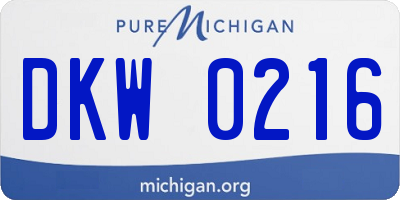 MI license plate DKW0216