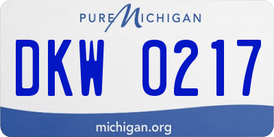 MI license plate DKW0217