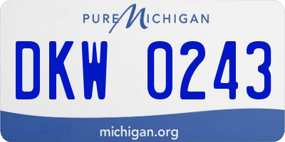 MI license plate DKW0243
