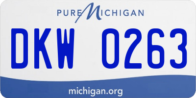 MI license plate DKW0263