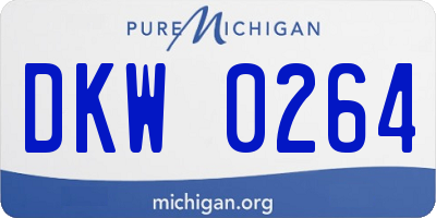 MI license plate DKW0264