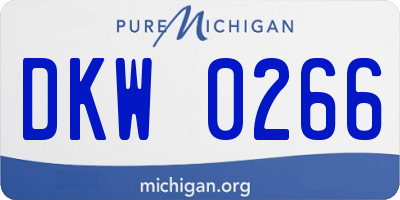 MI license plate DKW0266