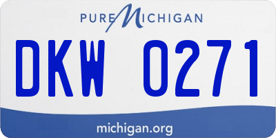 MI license plate DKW0271