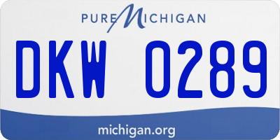 MI license plate DKW0289