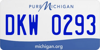 MI license plate DKW0293