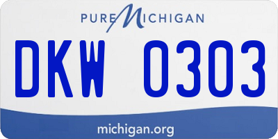 MI license plate DKW0303