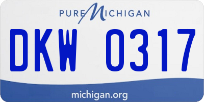 MI license plate DKW0317