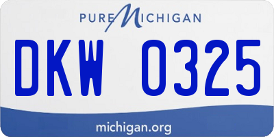 MI license plate DKW0325