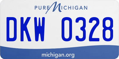 MI license plate DKW0328