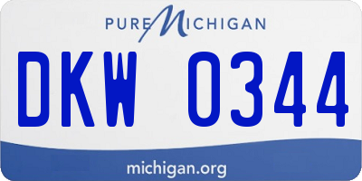 MI license plate DKW0344