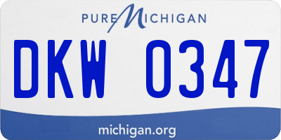 MI license plate DKW0347