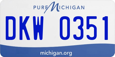 MI license plate DKW0351