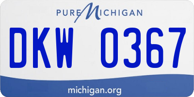 MI license plate DKW0367