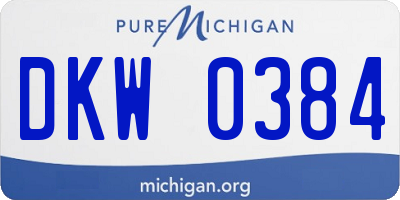 MI license plate DKW0384