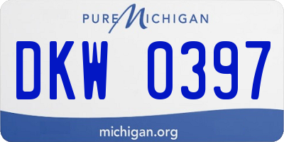 MI license plate DKW0397