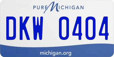 MI license plate DKW0404