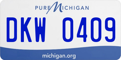 MI license plate DKW0409