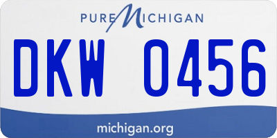 MI license plate DKW0456