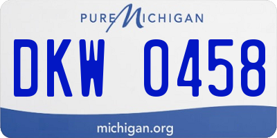 MI license plate DKW0458