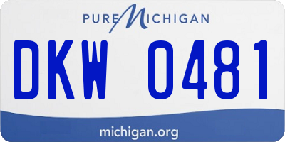 MI license plate DKW0481