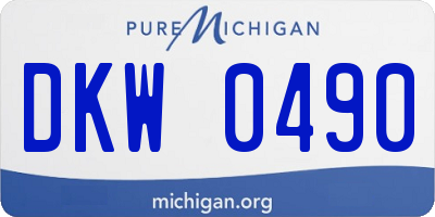 MI license plate DKW0490