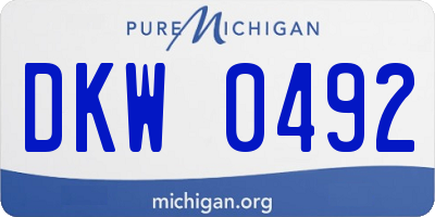 MI license plate DKW0492