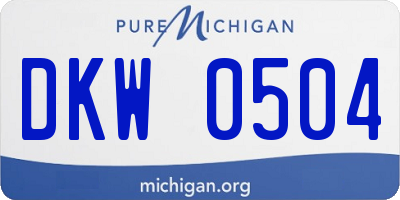 MI license plate DKW0504