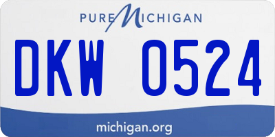 MI license plate DKW0524