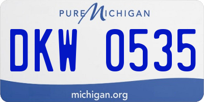 MI license plate DKW0535