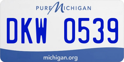 MI license plate DKW0539