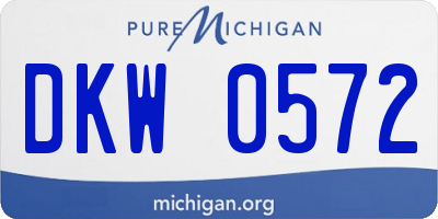 MI license plate DKW0572