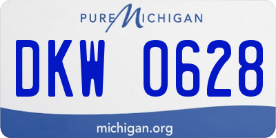 MI license plate DKW0628