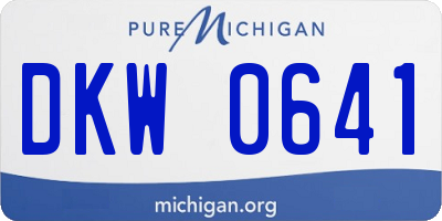 MI license plate DKW0641
