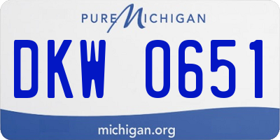 MI license plate DKW0651