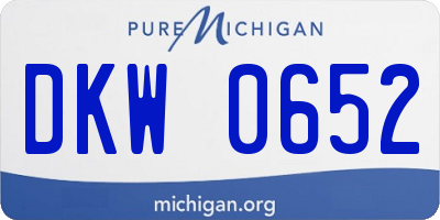 MI license plate DKW0652