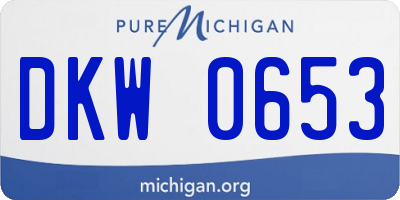 MI license plate DKW0653