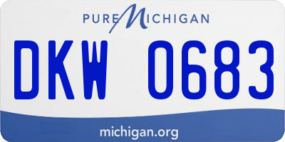 MI license plate DKW0683