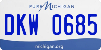MI license plate DKW0685