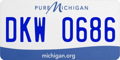 MI license plate DKW0686