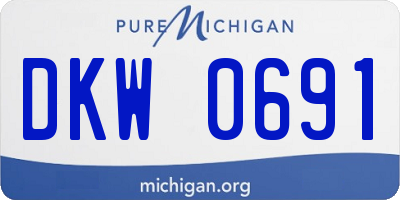 MI license plate DKW0691