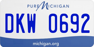 MI license plate DKW0692