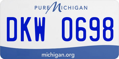 MI license plate DKW0698