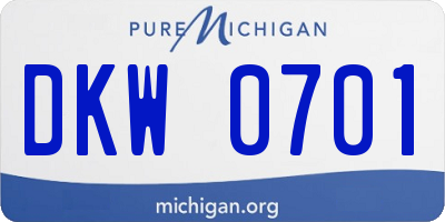 MI license plate DKW0701