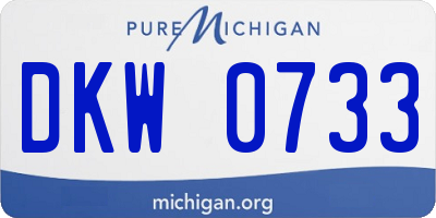 MI license plate DKW0733