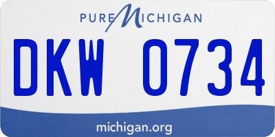 MI license plate DKW0734
