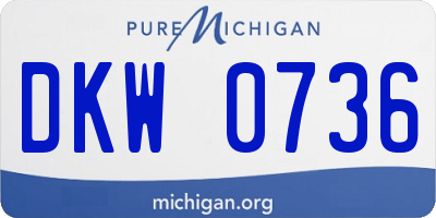 MI license plate DKW0736
