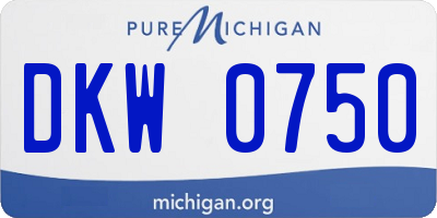 MI license plate DKW0750