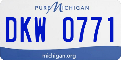 MI license plate DKW0771