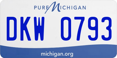 MI license plate DKW0793