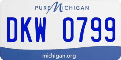 MI license plate DKW0799